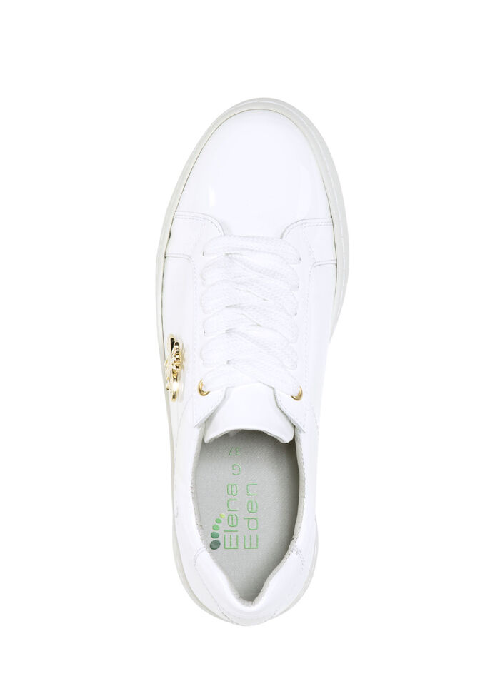 ELENA EDEN Sneaker aus Lackleder mit edlem Metallschmuck WEISS