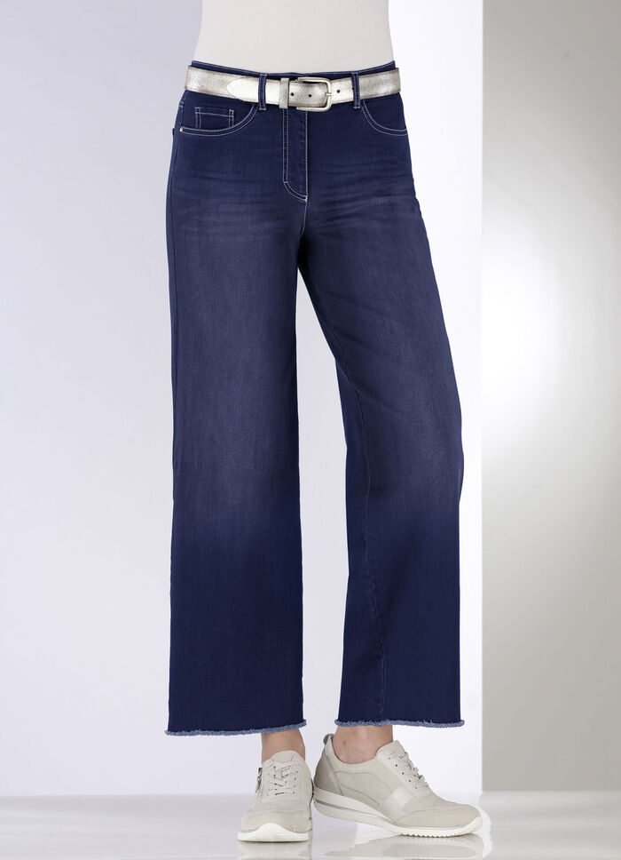 Jeans mit modischer Beinweite DUNKELBLAU