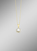 Anh&auml;nger mit S&uuml;&szlig;wasser-Zuchtperle und Diamanten 