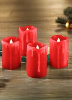 LED-Echtwachskerzen, 4er-Set 