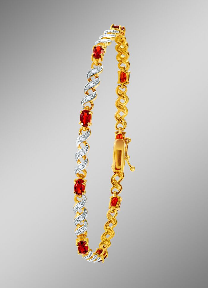 Durchbrochenes Armband mit Granat 