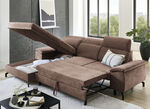 Polsterecke mit Bettfunktion und Bettkasten BRAUN