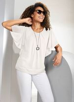 Poncho-Tunika mit Fledermaus&auml;rmeln ECRU