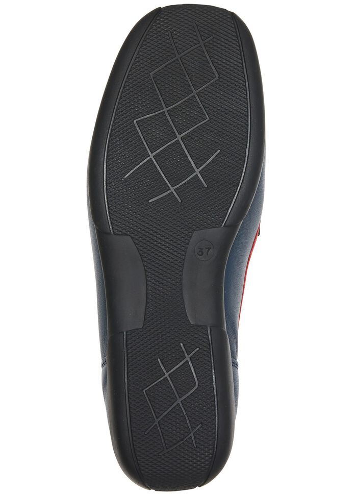 ELENA EDEN Slipper mit dekorativer Spange BLAU-WEISS-ROT