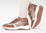 Caprice, trendige Damen-Sneaker, Weite G, mit herausnehmbarem Fu&szlig;bett COGNAC-ALTGOLD