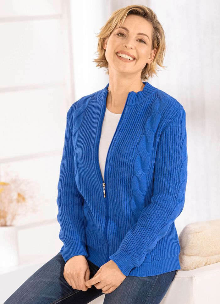 Strickjacke mit nachhaltig recycelter Baumwolle ROYALBLAU