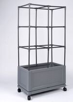 XXL-Doppel-Pflanzturm mit Rollen 