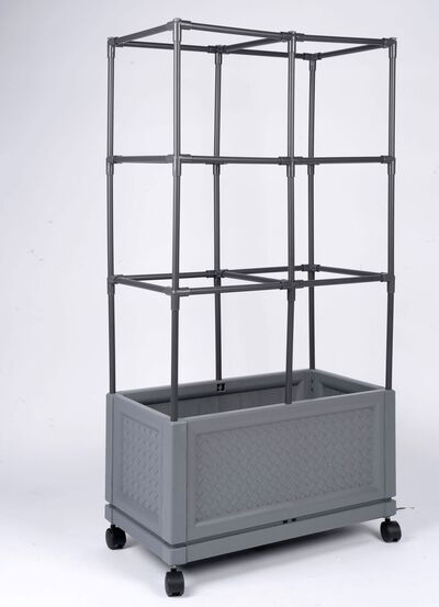 XXL-Doppel-Pflanzturm mit Rollen 