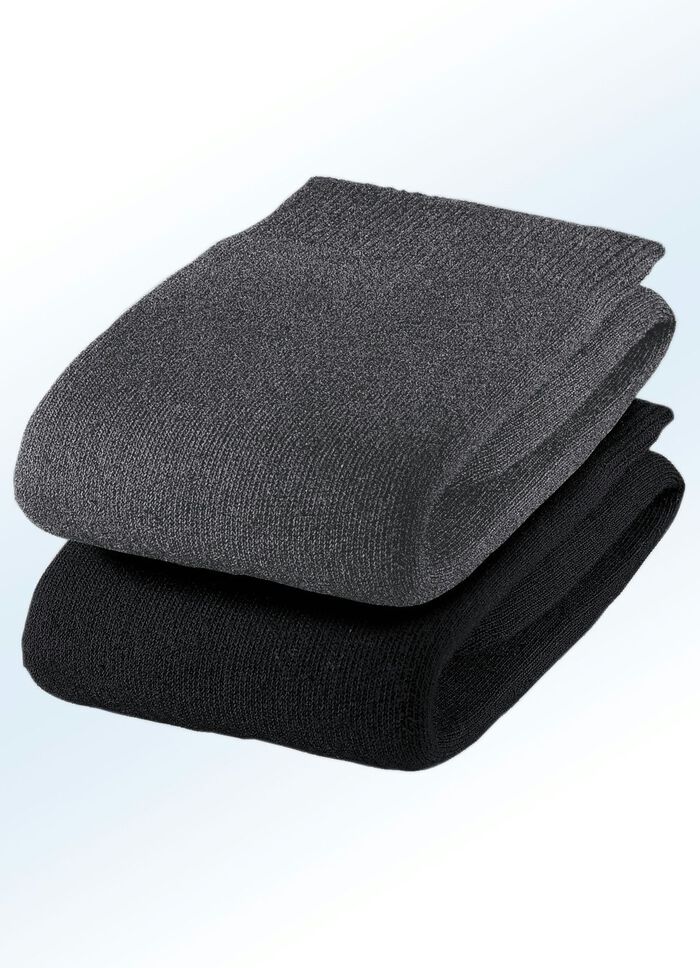 Sechserpack Socken mit druckfreiem Softrand, uni und meliert 