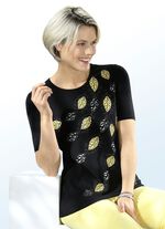 Shirt mit interessantem Bl&auml;tterdruck in 2 Farben 
