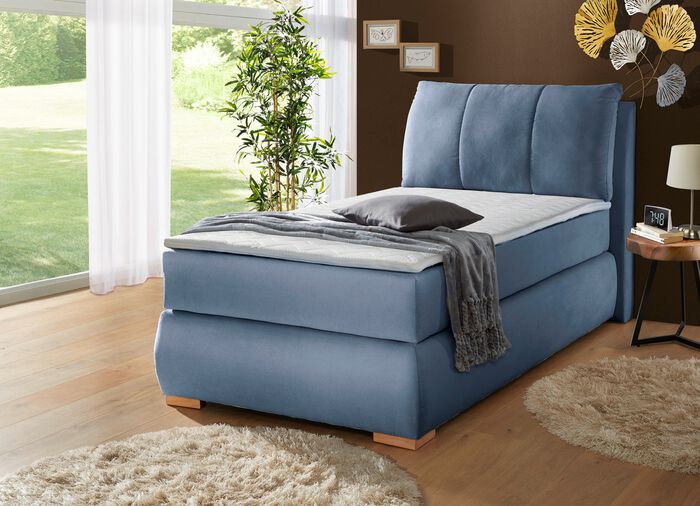 Boxspringbett mit Topper BLAU