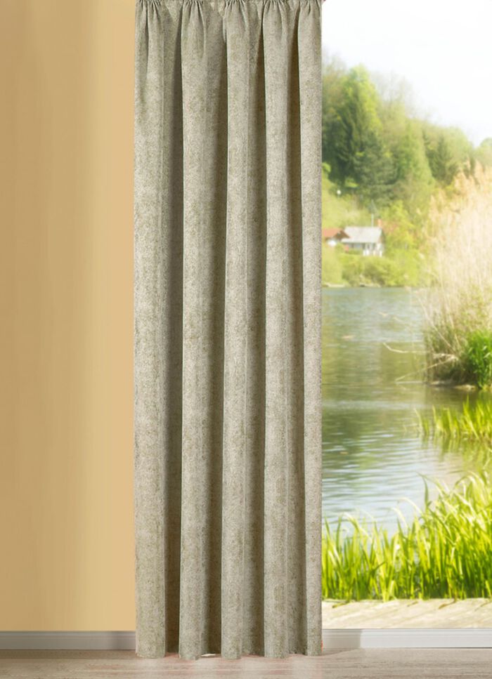 Edel gl&auml;nzende &Uuml;bergardine mit Universalschienenband GR&Uuml;N