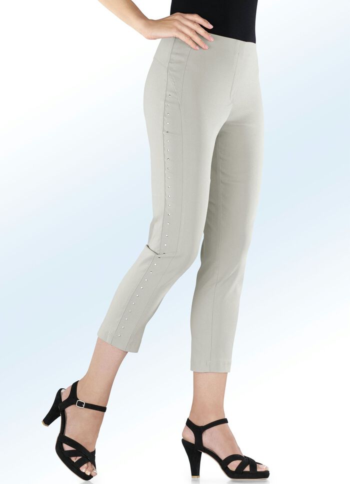 7/8-Hose mit Plättchenzier HELLBEIGE