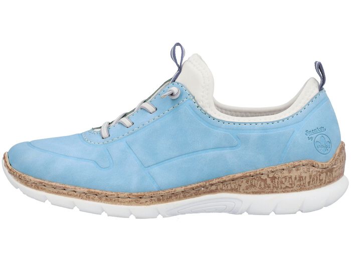 Rieker Sneaker mit Elastik-Zierschn&uuml;rung HELLBLAU-WEISS