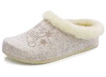 Mubb, warme Damen-Hausschuhe, Weite H, mit Lammfell BEIGE