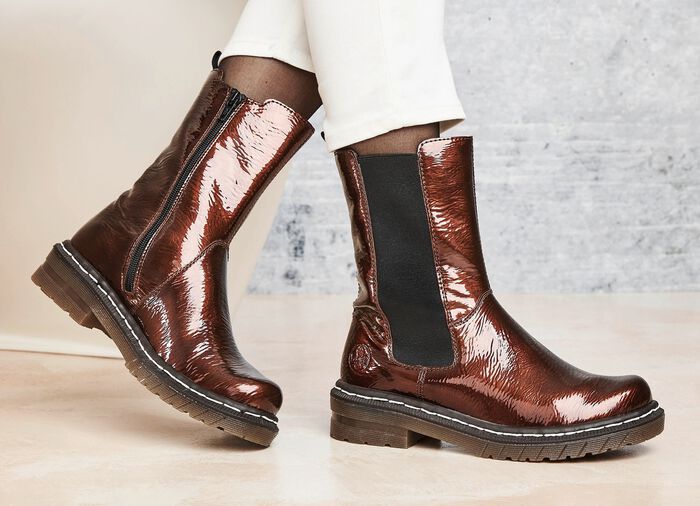 Rieker Stiefelette mit Antik-Schimmer WEINROT