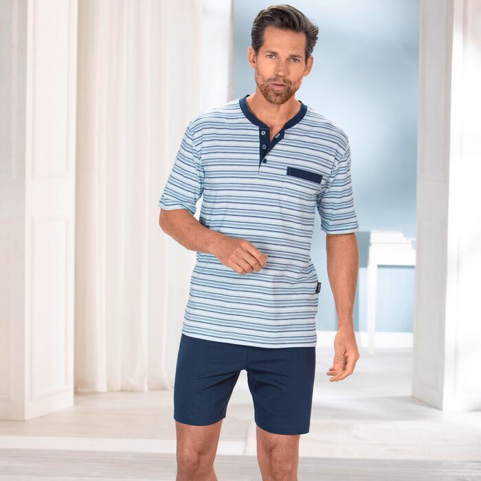 Set: Schlafanzug + Shorty mit Knopfleiste 