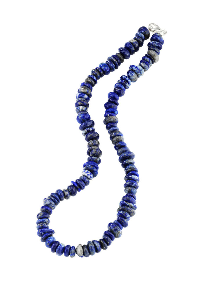 Lapislazuli Halskette mit Karabiner aus  925/- Sterling 