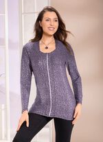 Shirtjacke mit  silberfarbenem Druck 