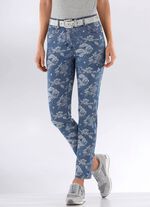 Jeans mit floraler Dessinierung 