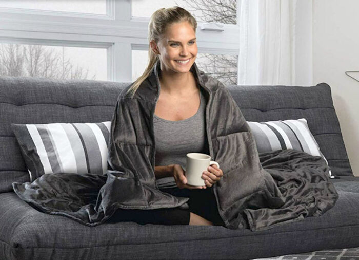 Gewichtsdecke mit Glasperlen-Füllung 