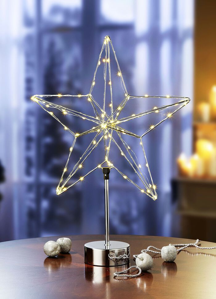 LED-Sternleuchter mit Timerfunktion SILBER