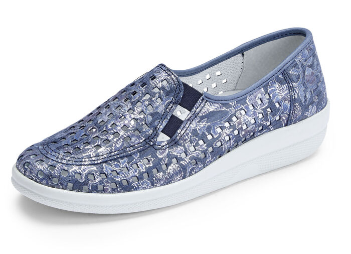 ELENA EDEN, sommerliche Damen-Slipper, Weite G, mit herausnehmbarem Fu&szlig;bett JEANS