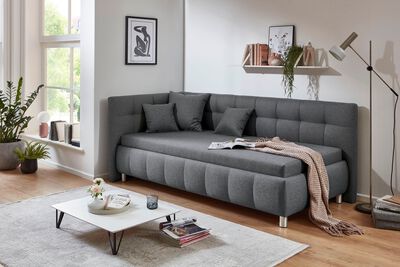 Studioliege mit Kissen und Bettkasten 