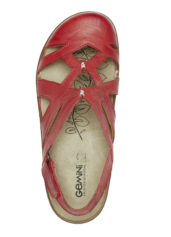 Gemini Sandale aus schattiertem Rind-Nappaleder ROT