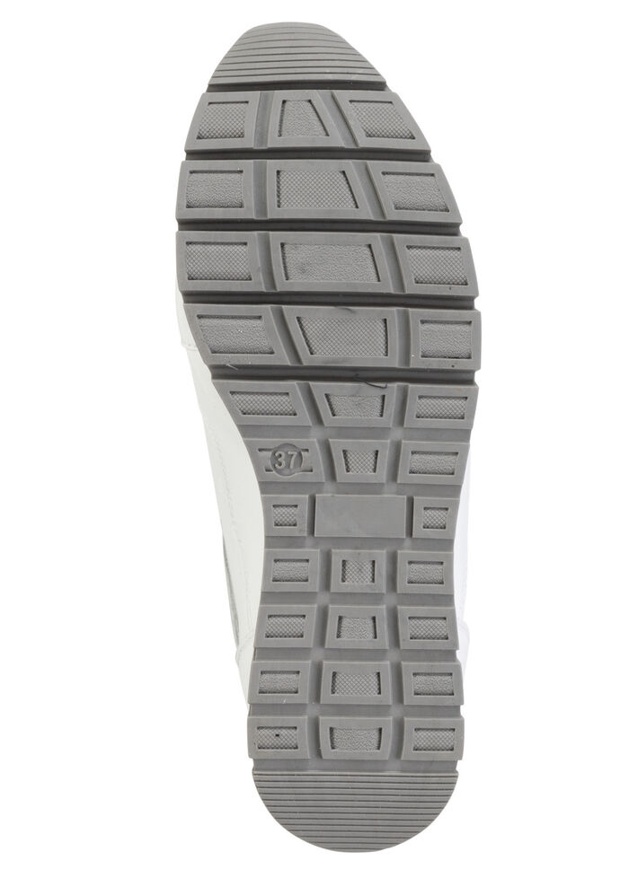 ELENA EDEN Sneaker aus Nappaleder und silbergrau gepr&auml;gtem Veloursleder WEISS