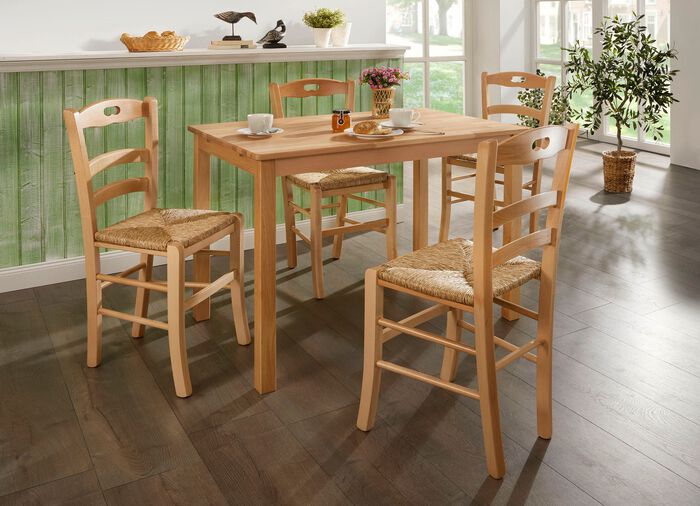 2er-Set Esszimmerst&uuml;hle aus massiver Buche NATUR