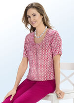 Tunika mit gesmoktem Saumabschluss 