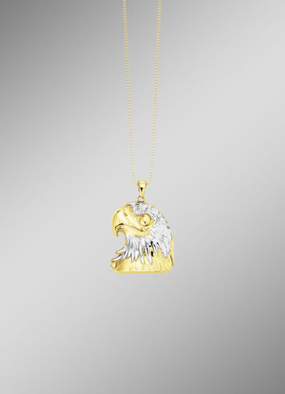 Imposanter Adlerkopf-Anhänger im Bicolor-Design  Imposanter Adlerkopf-Anhänger im Bicolor-Design