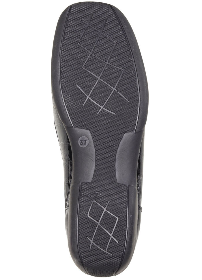 ELENA EDEN Mokassin-Slipper aus krokogeprägtem Chevreauleder SCHWARZ