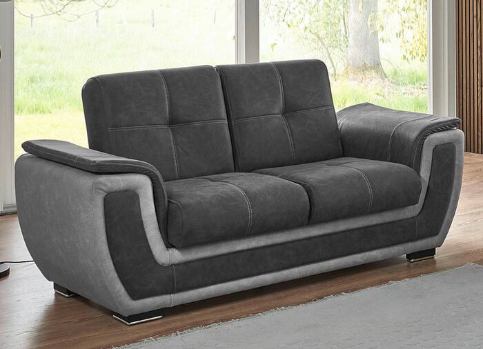 Polsterm&ouml;bel mit Liegefunktion und Bettkasten ANTHRAZIT-GRAU