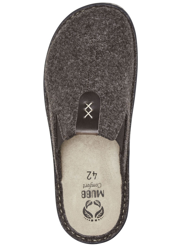 Mubb Pantoffel mit seitlich eingesetzten Gummiz&uuml;gen BRAUN