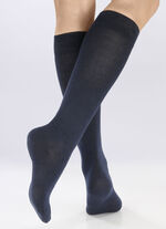 Dreierpack Kniestr&uuml;mpfe mit St&uuml;tzfunktion 1X BORDEAUX, 1X MARINE, 1X SCHWARZ