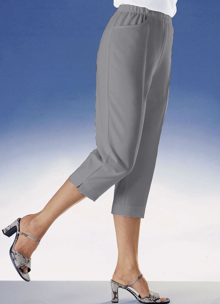 Caprihose in bequemer Schlupfform MITTELGRAU