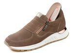 Slipper aus weichem Velourleder TAUPE