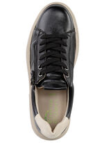 ELENA EDEN Schnürschuh  mit Velour-Besatz SCHWARZ-BEIGE