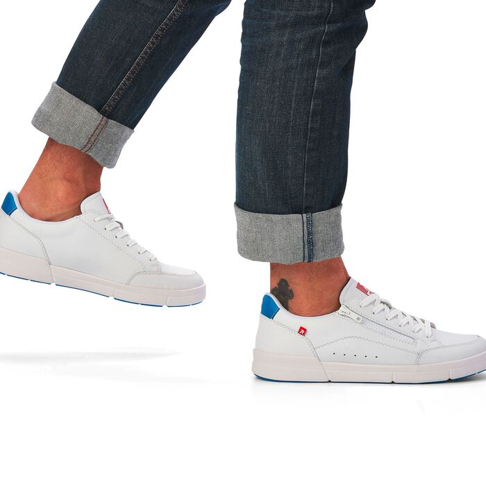 Rieker Schn&uuml;r-Sneaker aus Nappaleder WEISS