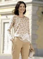 Pullover in Jacquard-Dessin SAND-WEISS