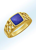 Schicker Herrenring mit echt Lapislazuli 
