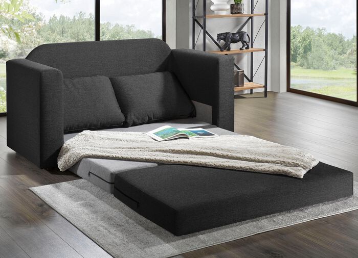 Schlafsofa mit 2 gro&szlig;en, weichen R&uuml;ckenkissen 