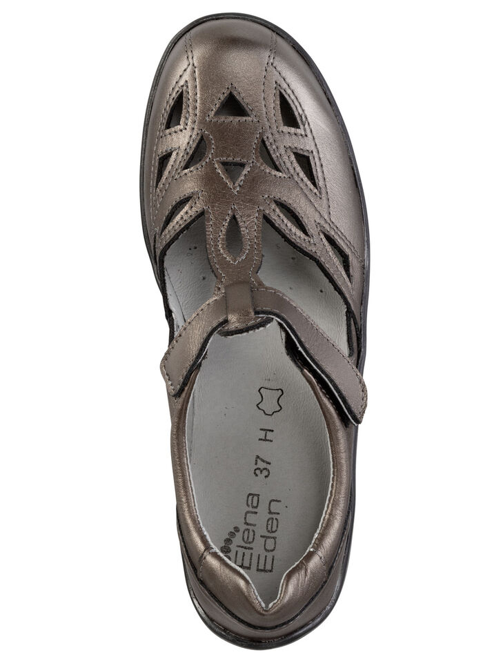 ELENA EDEN, sommerliche Damen-Slipper, Weite H, mit herausnehmbarem Fußbett BRONZE