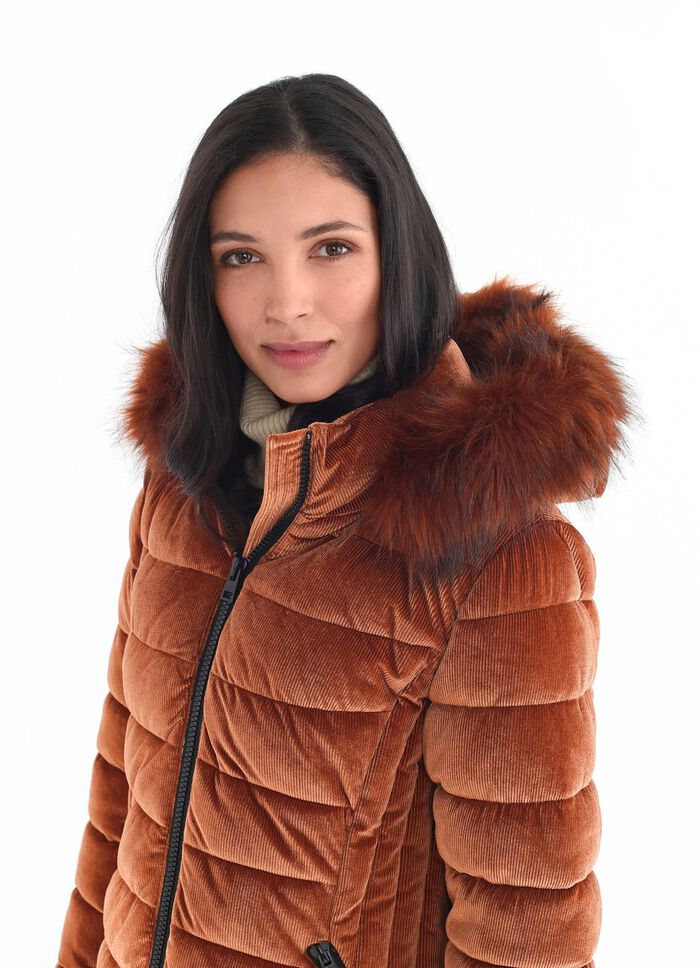 Kurzmantel mit abnehmbarer Kapuze 