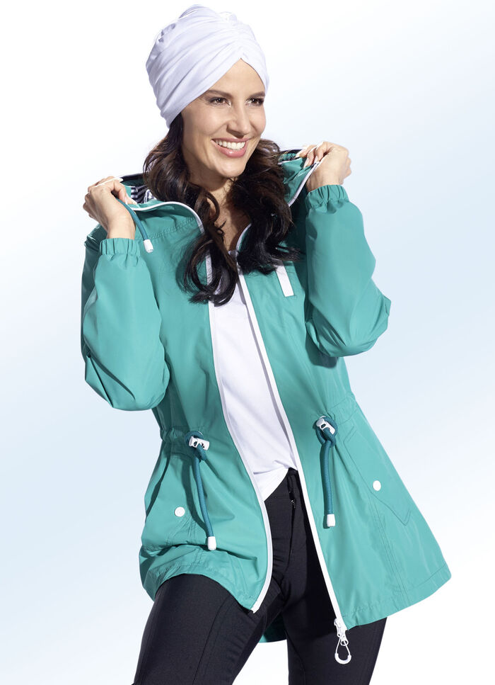 Funktionsjacke mit fester Kapuze 