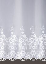 Blumenfenster-Store mit echter Plauener Stickerei 