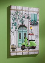 Leinwandbild mit Metall-Applikationen 