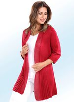 Strickjacke in Swingerform KARMINROT